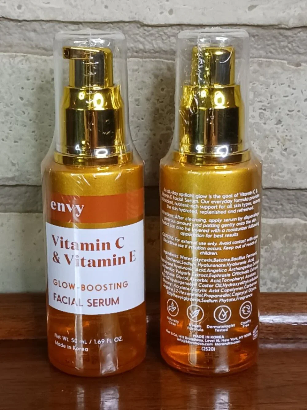Lot of 2 Envy Vitamin C & Vitamin E Glow Boosting Facial Serum 1.69 fl. oz. 2Pc.